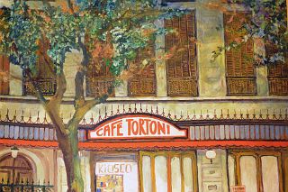 09 Cafe Tortoni Painting By Germinal Lubrano On Avenida de Mayo Avenue Buenos Aires.jpg